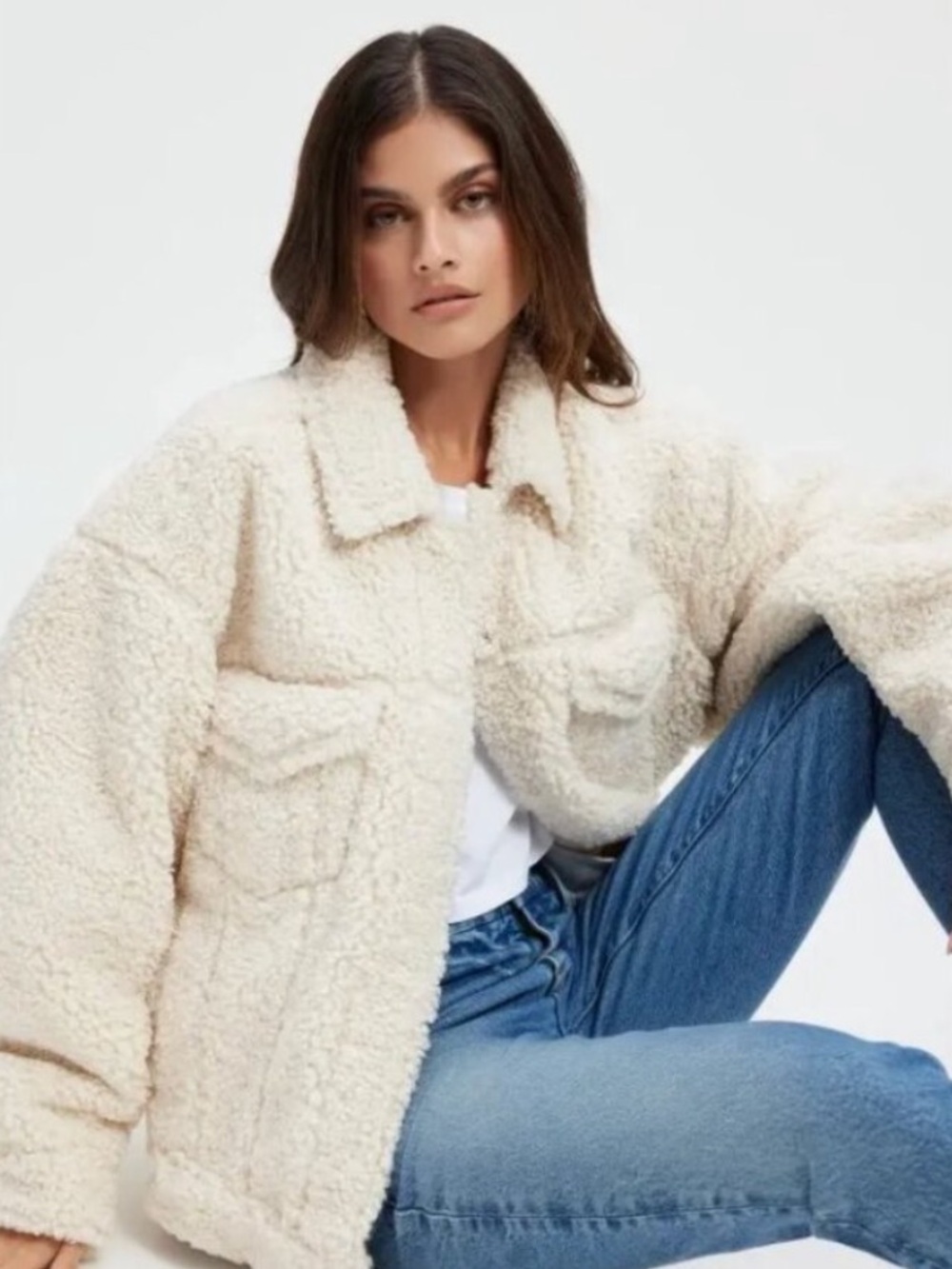 Good American Sherpa Trucker Jacket